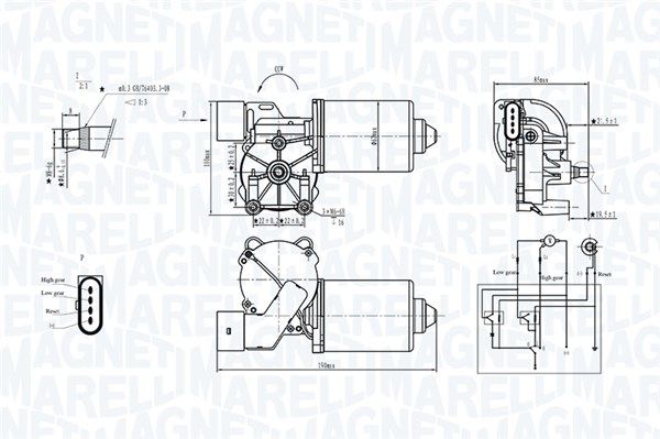 MAGNETI MARELLI Pyyhkijän moottori 064370300010